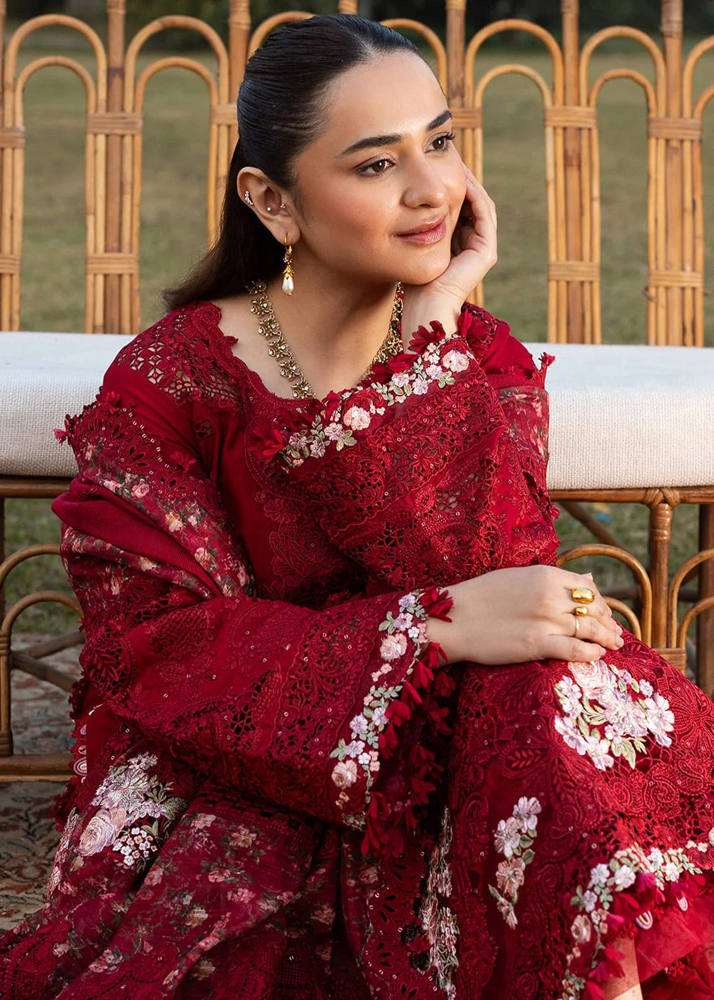 Buy Premium Luxury Lawn '26 by Elaf Premium | ELY-10 CHERIE LADY Online in US, UK, Canada, France, Italy, Germany, Greece, Sweden, UAE & Worldwide at Empress.