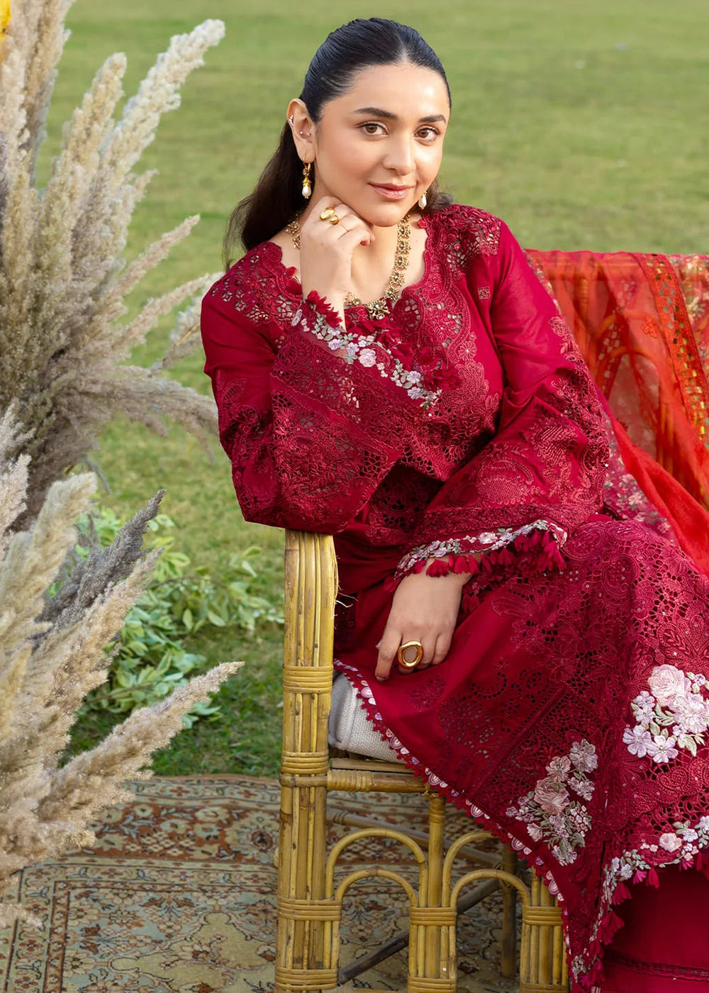 Buy Premium Luxury Lawn '26 by Elaf Premium | ELY-10 CHERIE LADY Online in US, UK, Canada, France, Italy, Germany, Greece, Sweden, UAE & Worldwide at Empress.