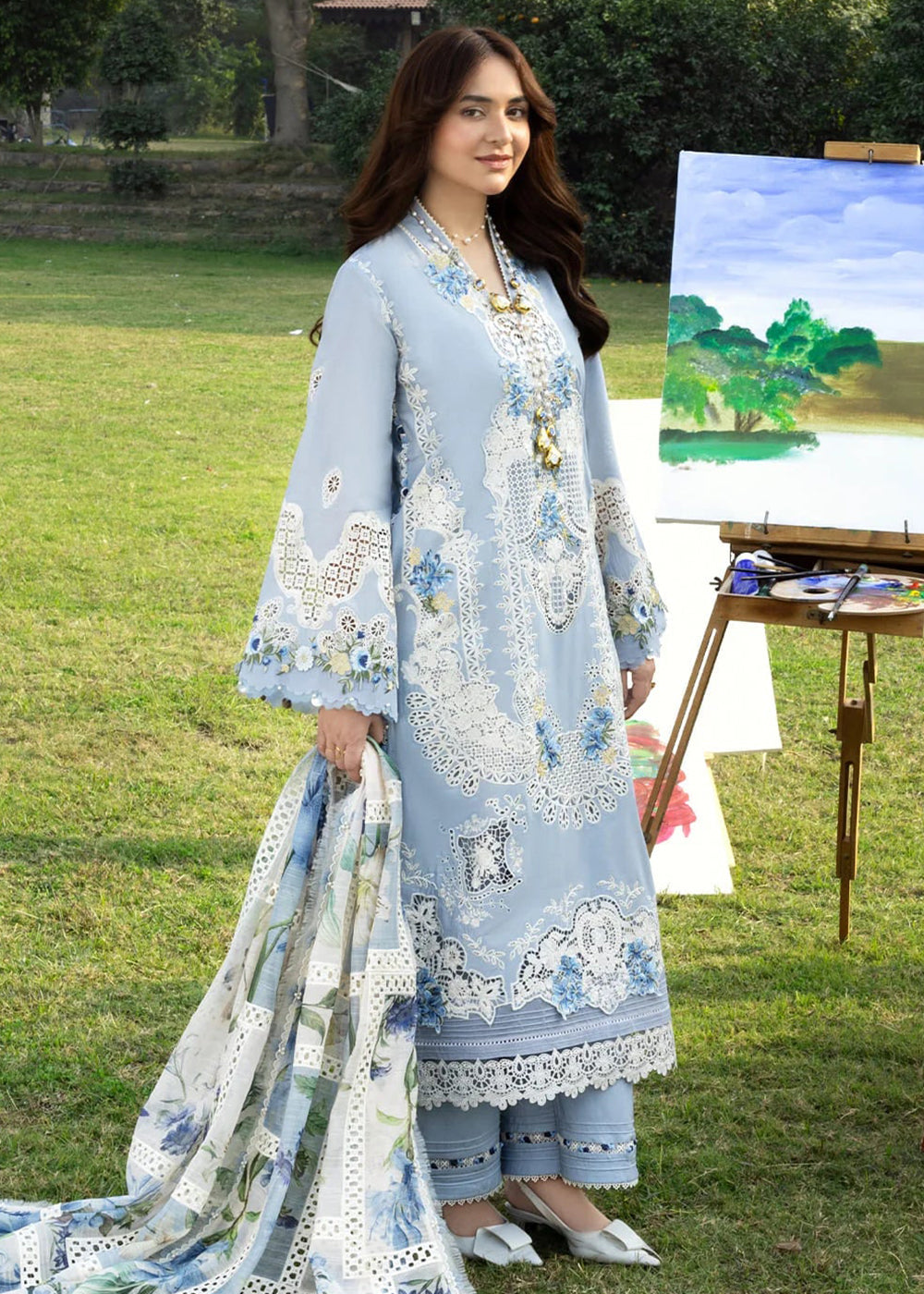 Buy Premium Luxury Lawn '26 by Elaf Premium | ELY-1B SERENITY Online in US, UK, Canada, France, Italy, Germany, Greece, Sweden, UAE & Worldwide at Empress.