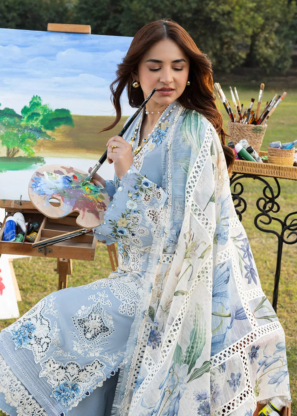 Buy Premium Luxury Lawn '26 by Elaf Premium | ELY-1B SERENITY Online in US, UK, Canada, France, Italy, Germany, Greece, Sweden, UAE & Worldwide at Empress.