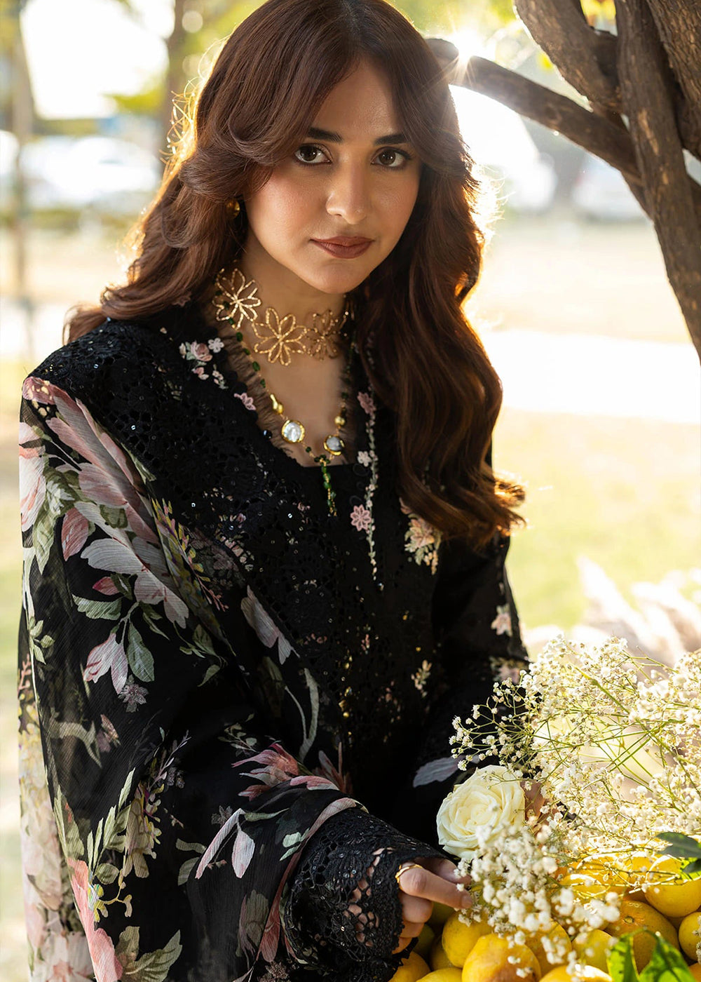 Buy Premium Luxury Lawn '26 by Elaf Premium | ELY-2B MIDNIGHT BLOSSOM Online in US, UK, Canada, France, Italy, Germany, Greece, Sweden & Worldwide at Empress.