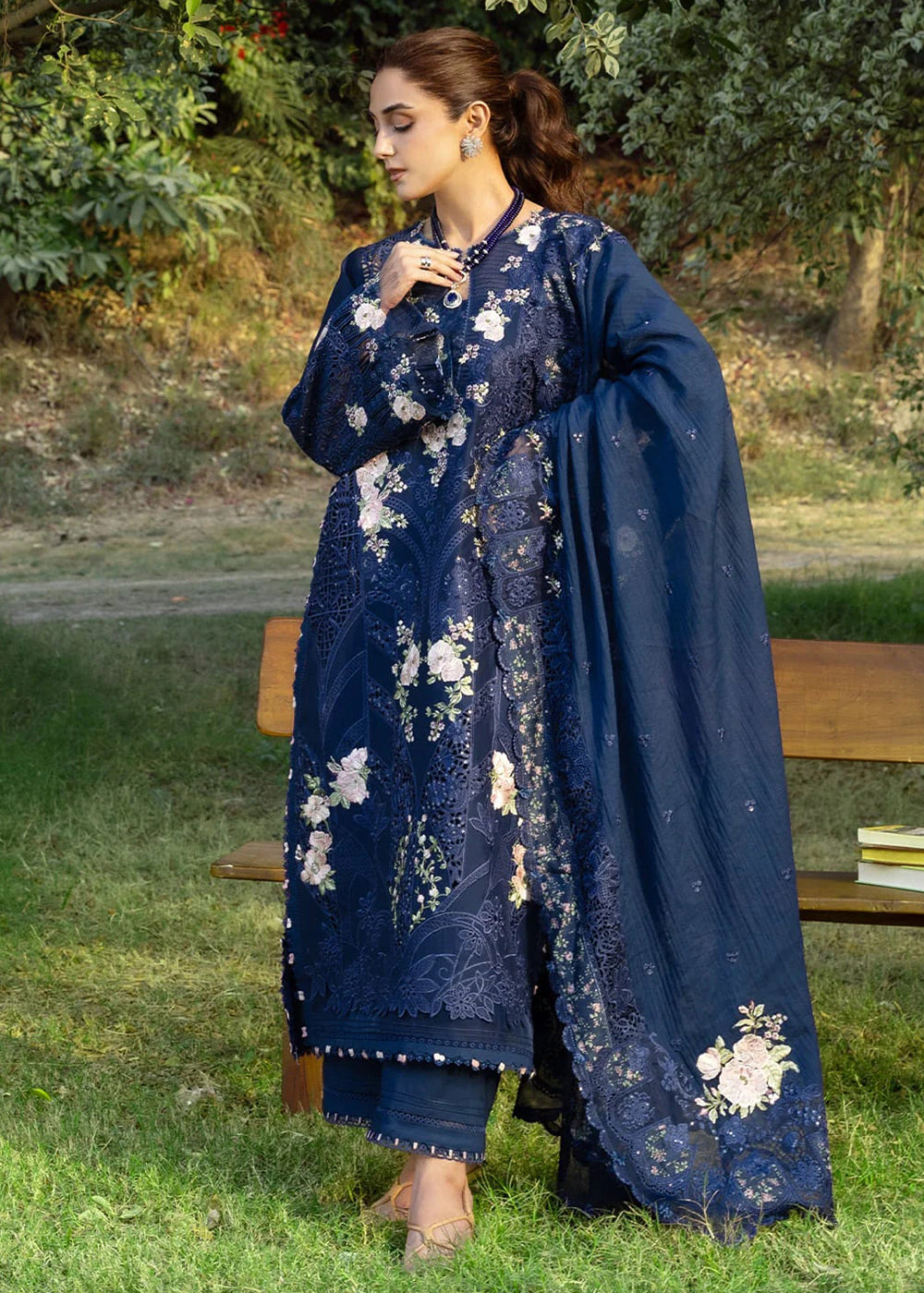 Buy Premium Luxury Lawn '26 by Elaf Premium | ELY-4B BLUE BELLE Online in US, UK, Canada, France, Italy, Germany, Greece, Sweden, UAE & Worldwide at Empress.
