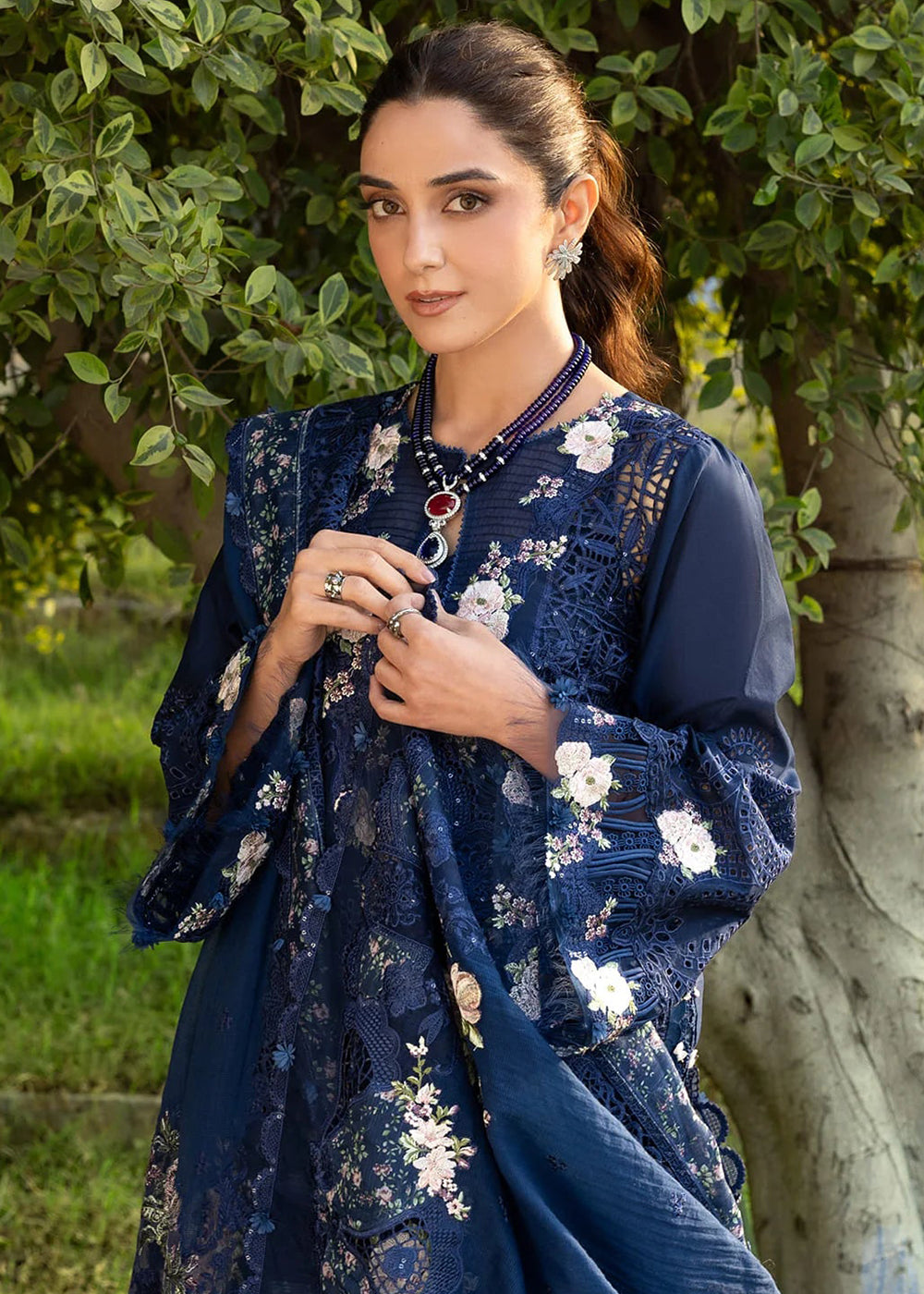 Buy Premium Luxury Lawn '26 by Elaf Premium | ELY-4B BLUE BELLE Online in US, UK, Canada, France, Italy, Germany, Greece, Sweden, UAE & Worldwide at Empress.
