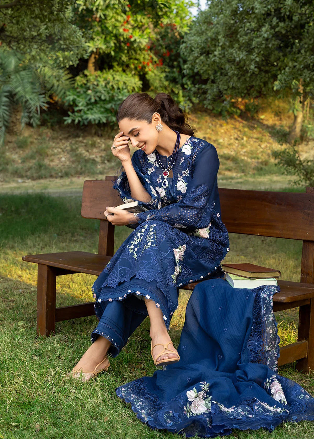 Buy Premium Luxury Lawn '26 by Elaf Premium | ELY-4B BLUE BELLE Online in US, UK, Canada, France, Italy, Germany, Greece, Sweden, UAE & Worldwide at Empress.