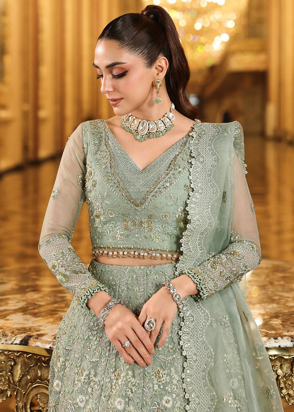 Buy Now Stardom Formals Handwork '25 by Elaf | ESH-03 LIMELIGHT Online in USA, UK, Canada, Greece, Germany, Ireland, Italy, UAE & Worldwide at Empress Clothing.