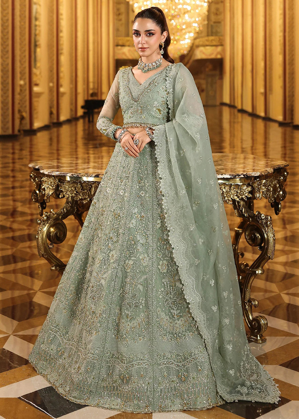 Buy Now Stardom Formals Handwork '25 by Elaf | ESH-03 LIMELIGHT Online in USA, UK, Canada, Greece, Germany, Ireland, Italy, UAE & Worldwide at Empress Clothing.