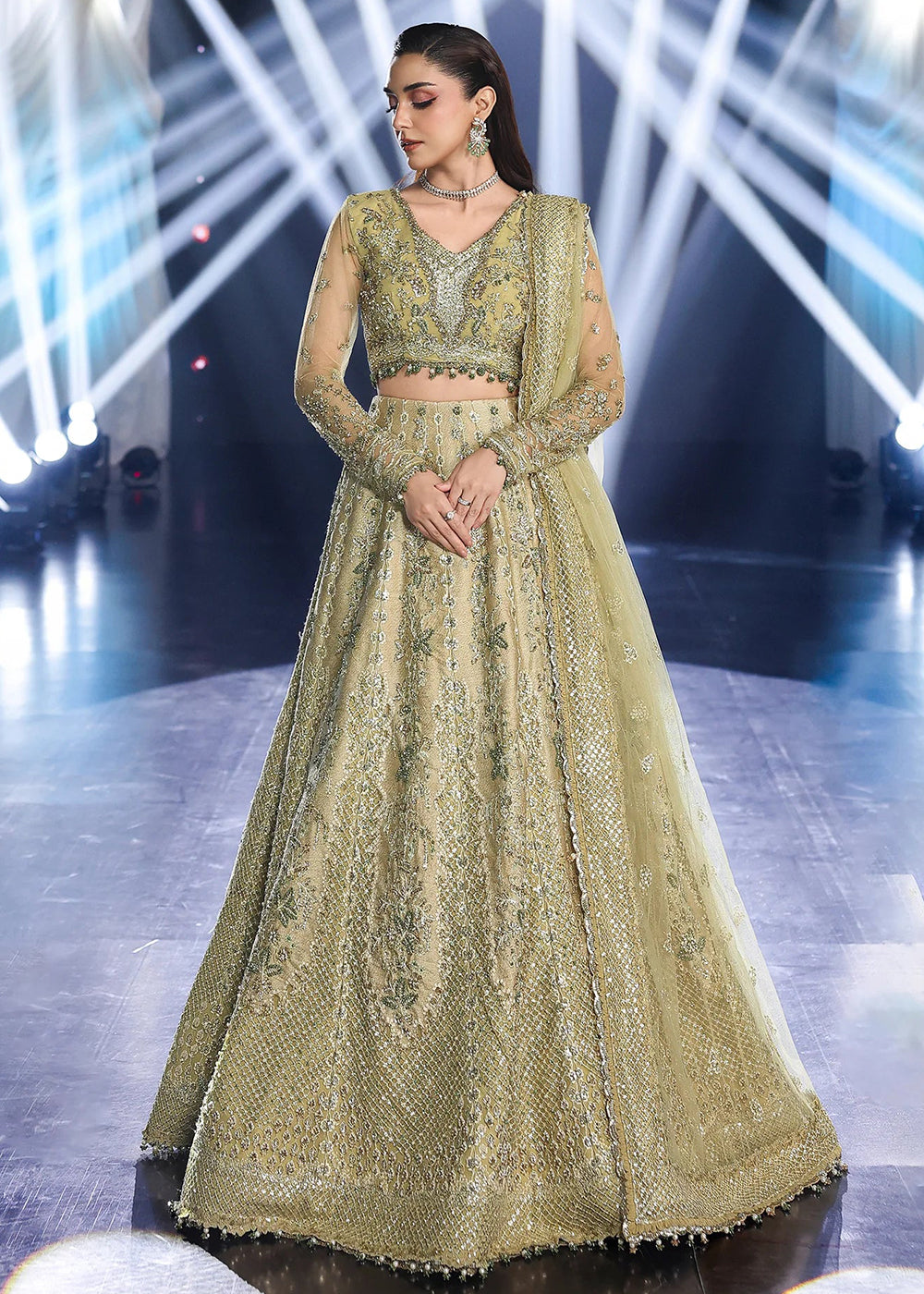 Buy Now Stardom Formals Handwork '25 by Elaf | ESH-07 MINT MAJESTY Online in USA, UK, Canada, Greece, Germany, Ireland, Italy, UAE, Qatar & Worldwide at Empress.