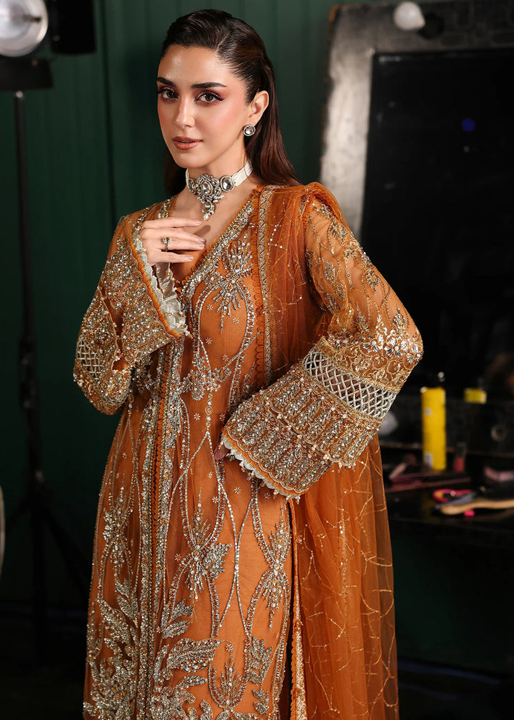 Buy Now Stardom Formals Handwork '25 by Elaf | ESH-09 SAFFRON Online in USA, UK, Canada, Greece, Germany, Ireland, Italy, UAE, Qatar & Worldwide at Empress.