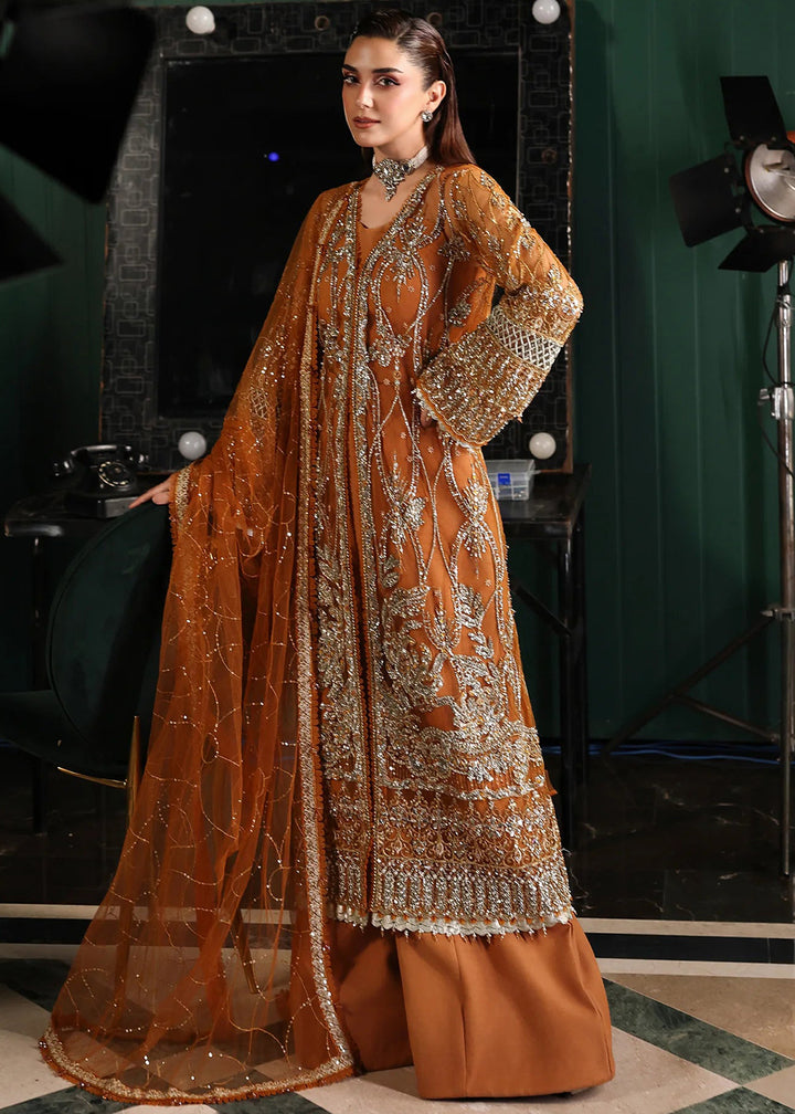 Buy Now Stardom Formals Handwork '25 by Elaf | ESH-09 SAFFRON Online in USA, UK, Canada, Greece, Germany, Ireland, Italy, UAE, Qatar & Worldwide at Empress.