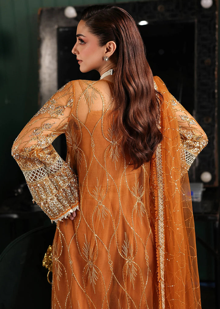 Buy Now Stardom Formals Handwork '25 by Elaf | ESH-09 SAFFRON Online in USA, UK, Canada, Greece, Germany, Ireland, Italy, UAE, Qatar & Worldwide at Empress.