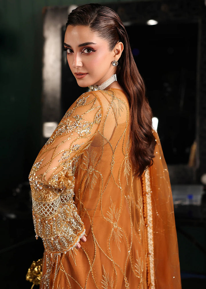 Buy Now Stardom Formals Handwork '25 by Elaf | ESH-09 SAFFRON Online in USA, UK, Canada, Greece, Germany, Ireland, Italy, UAE, Qatar & Worldwide at Empress.