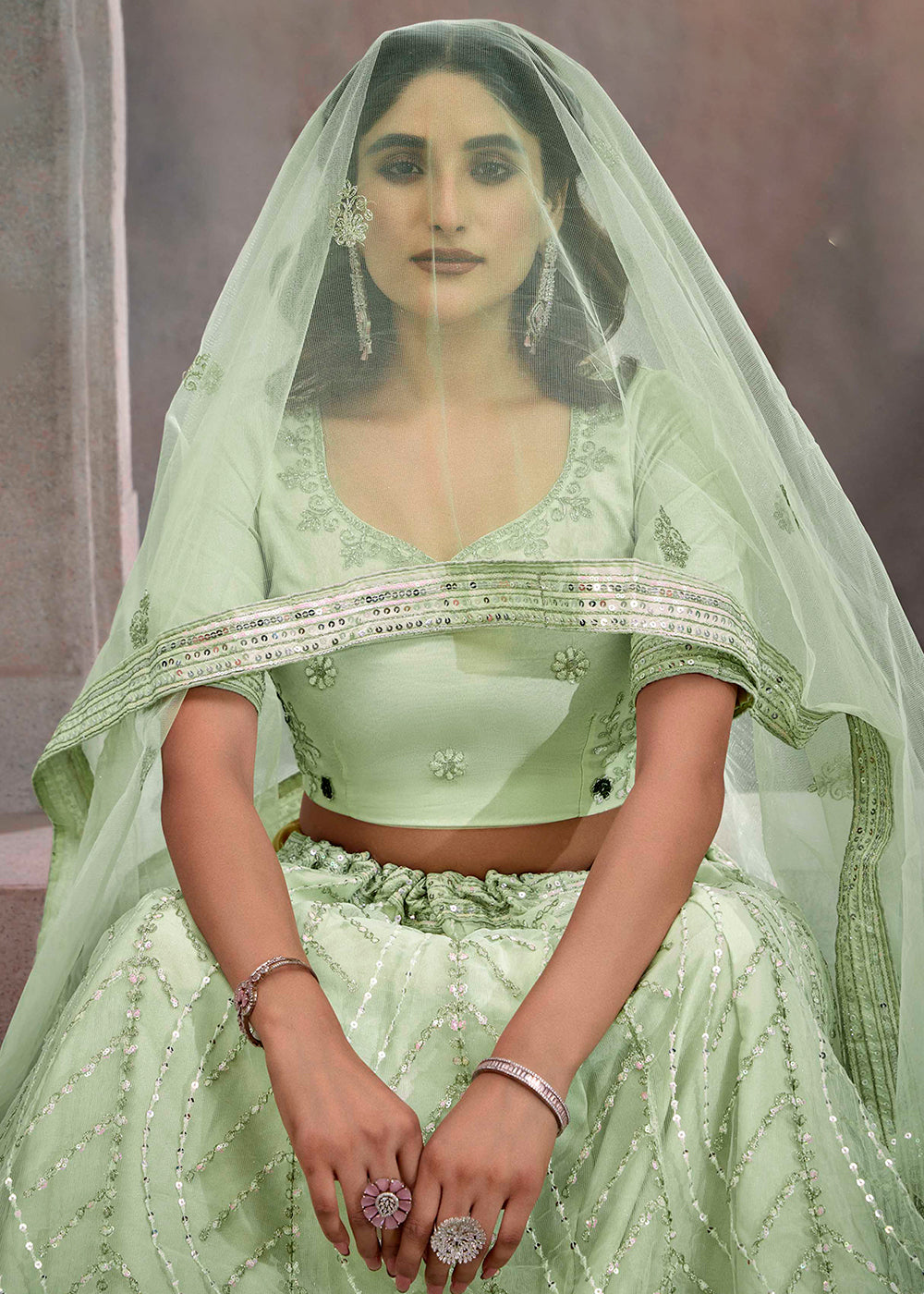 Festive Lehenga USA - Appealing Mint Green Embroidered Lehenga Choli Empress Clothing Festive Lehenga USA - Appealing Mint Green Embroidered Lehenga Choli Empress Clothing