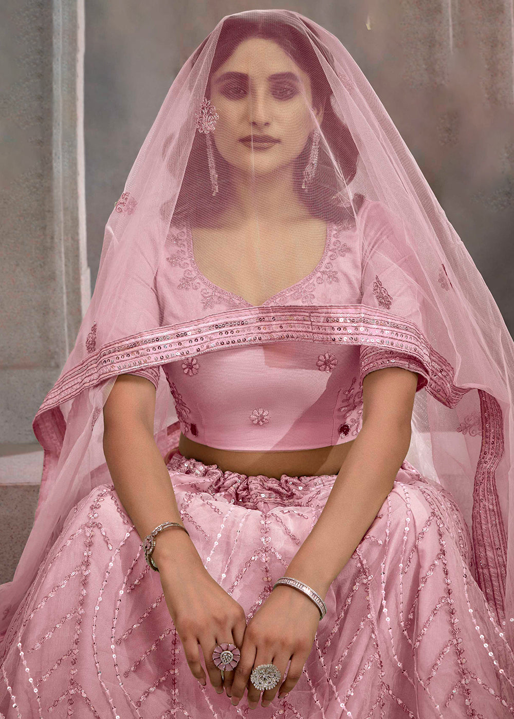 Buy Now Appealing Peach Embroidered Festive Lehenga Choli Online in USA, UK, Canada, UAE & Worldwide at Empress Clothing.