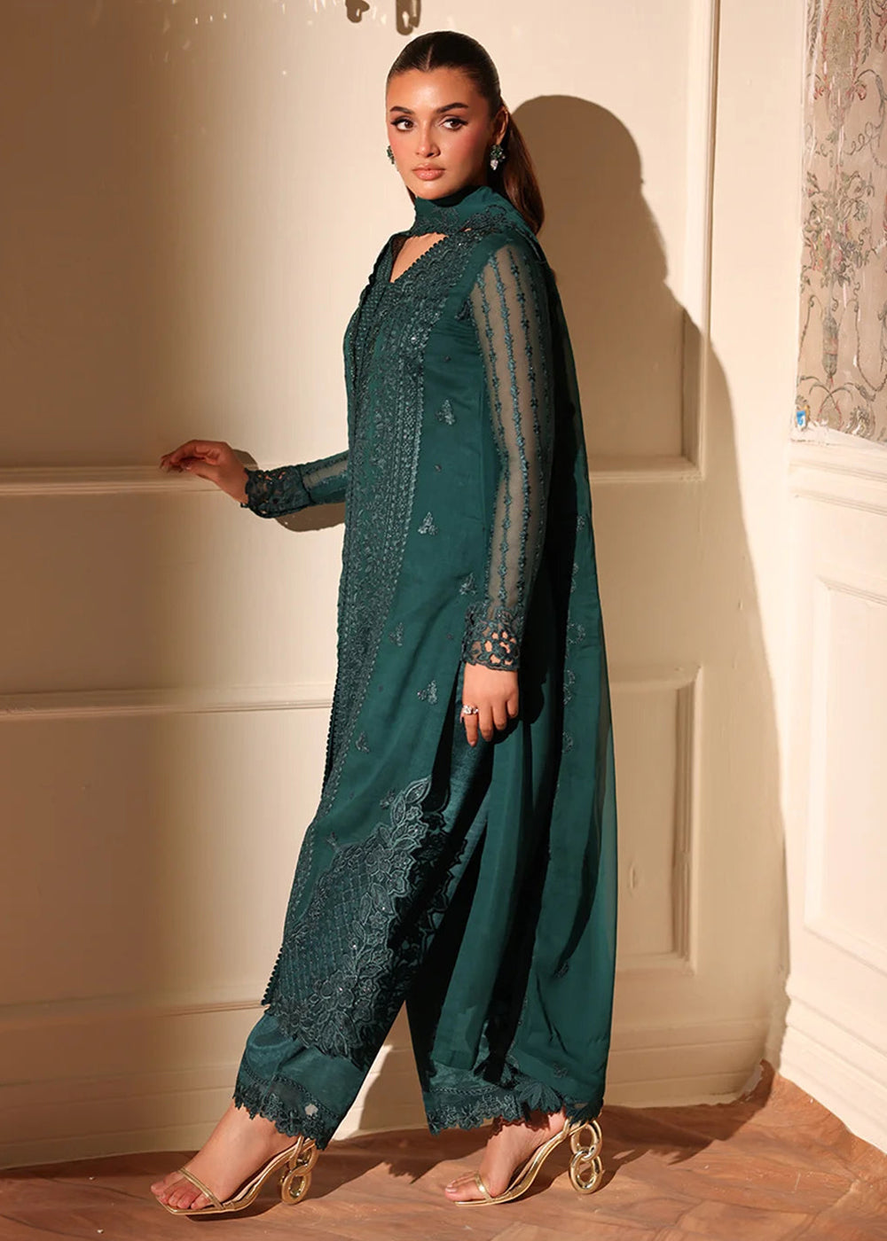 Buy Now Ensembles Party Wear '25 by Azure | Enchanted Forest Online in USA, UK, Canada, France, Italy, Germany, Greece, Sweden, Africa & Worldwide at Empress.