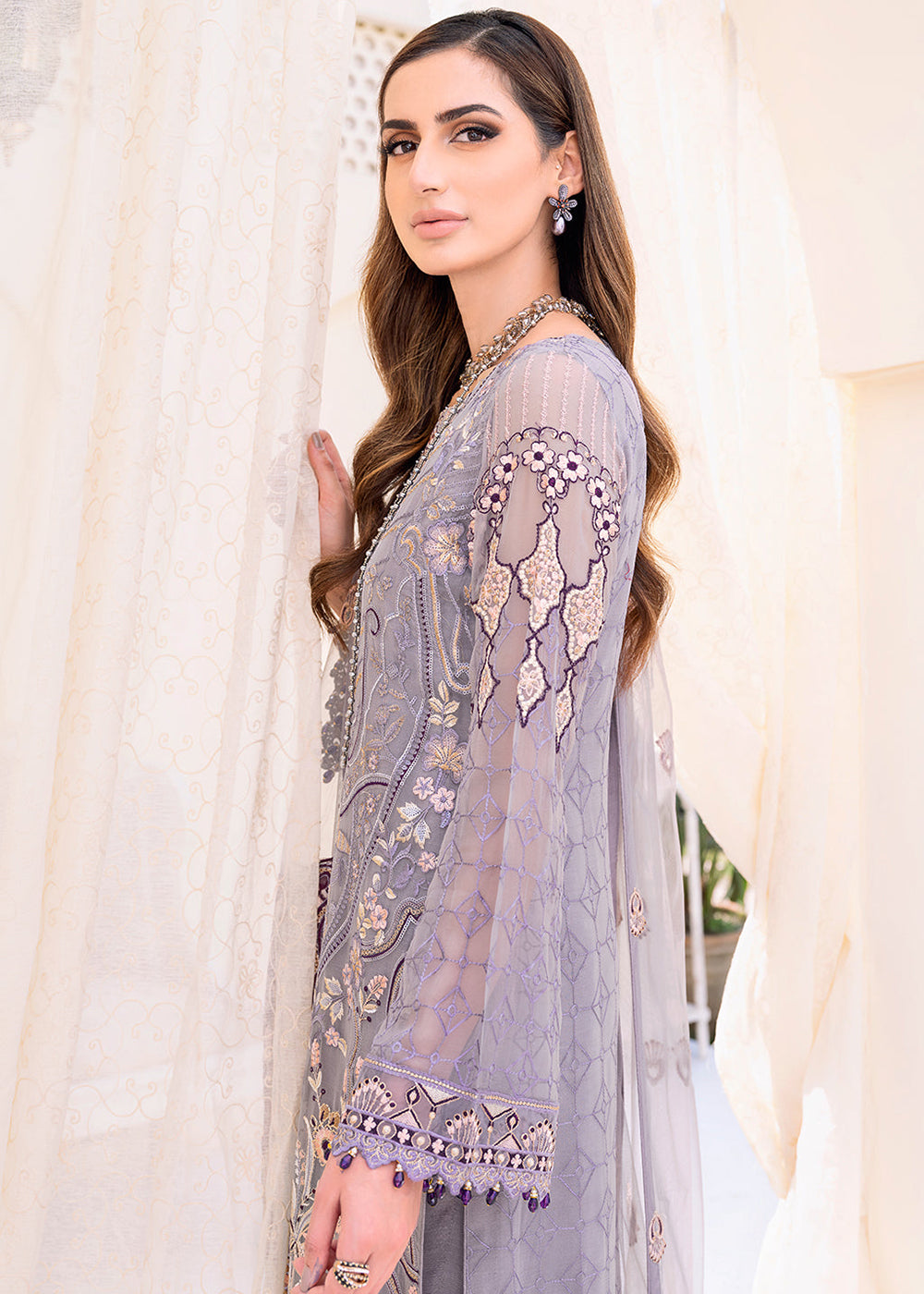 Buy Now Purple Embroidered Suit - Chiffon Vol 23 by Ramsha - #F-2310 Online in USA, UK, Canada & Worldwide at Empress Clothing.