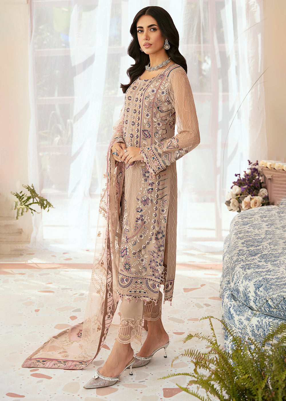white chiffon dresses pakistani White Chiffon Dresses Collection Online | Buy Designer White Chiffon Dresses Al Karim Exclusive Fabric Store