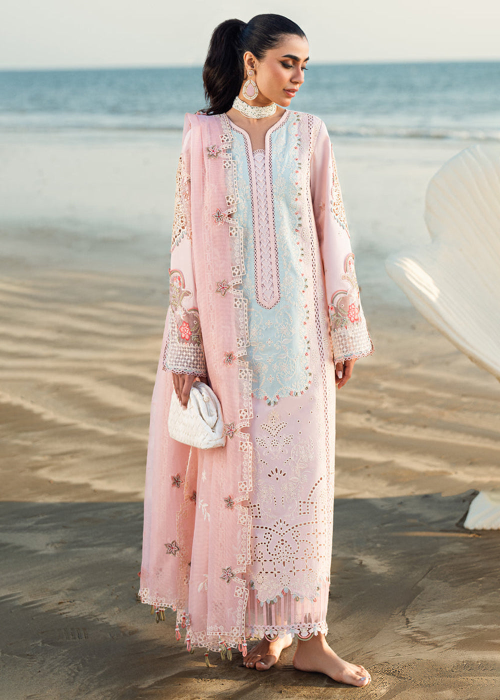 Buy Now Sahil Luxury Lawn '25 by Qalamkar | FK-08 REEM Online in USA, UK, Canada, Italy, France, Norway, UAE & Worldwide at Empress Clothing.