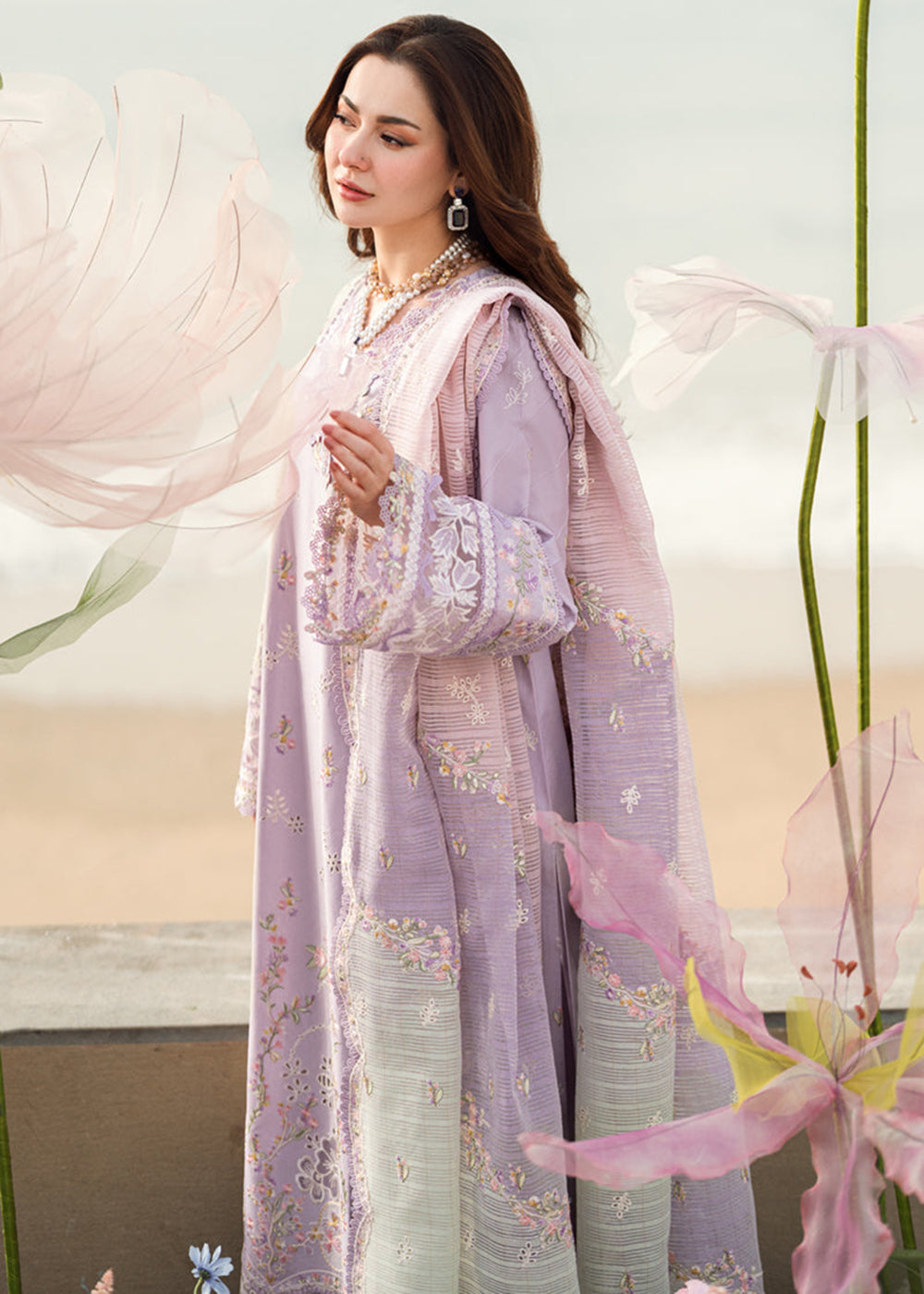 Buy Now Sahil Luxury Lawn '25 by Qalamkar | FK-09 EVELYN Online in USA, UK, Canada, Italy, France, Norway, UAE & Worldwide at Empress Clothing. 