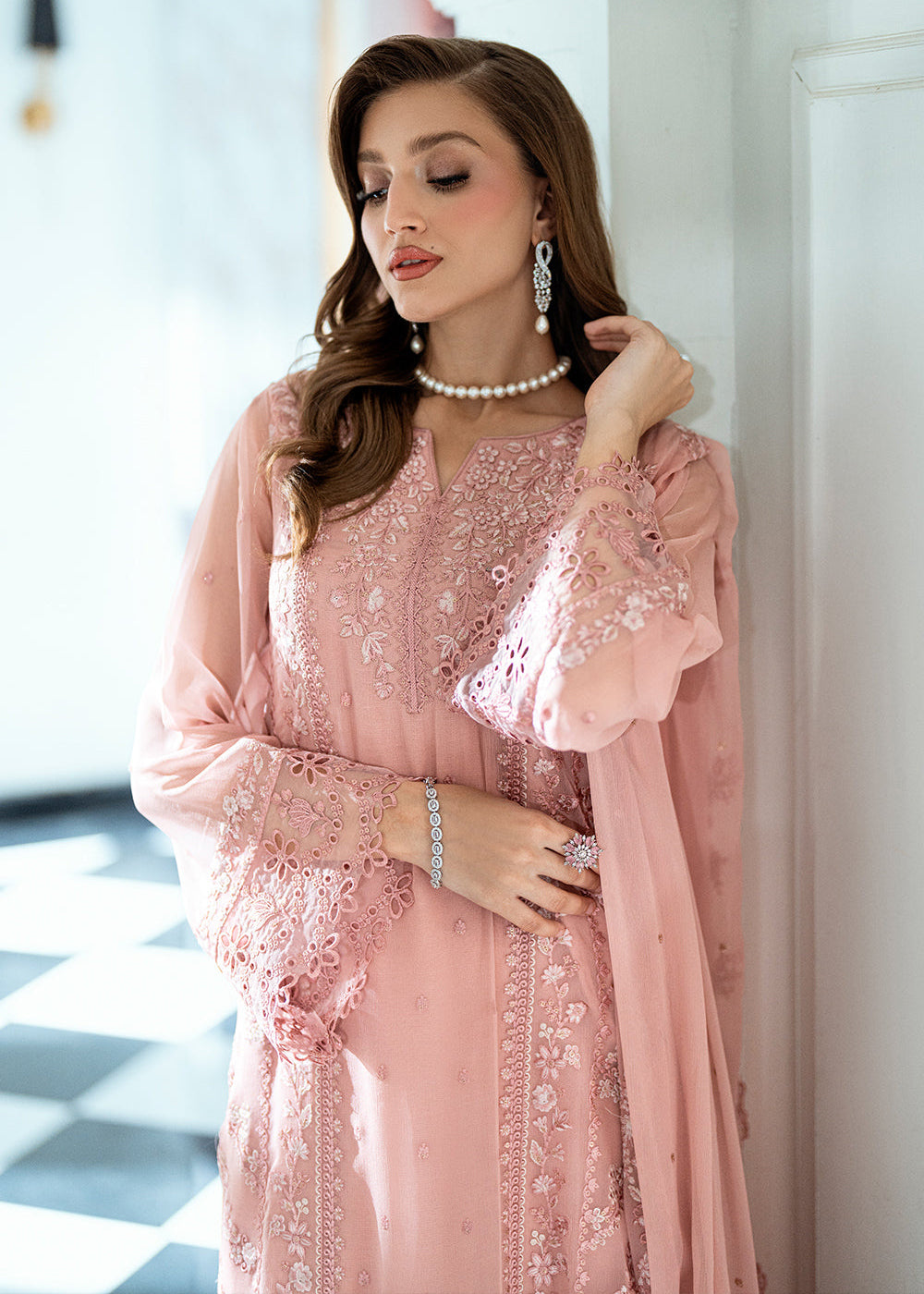Buy Now Ensembles Embroidered Formals '25 Vol 2 by Azure | Faded Blush Online in USA, UK, Canada, France, Italy, Germany & Worldwide at Empress Clothing.