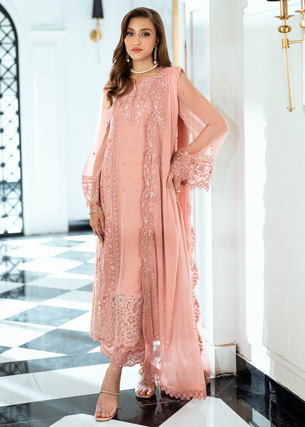 Buy Now Ensembles Embroidered Formals '25 Vol 2 by Azure | Faded Blush Online in USA, UK, Canada, France, Italy, Germany & Worldwide at Empress Clothing.