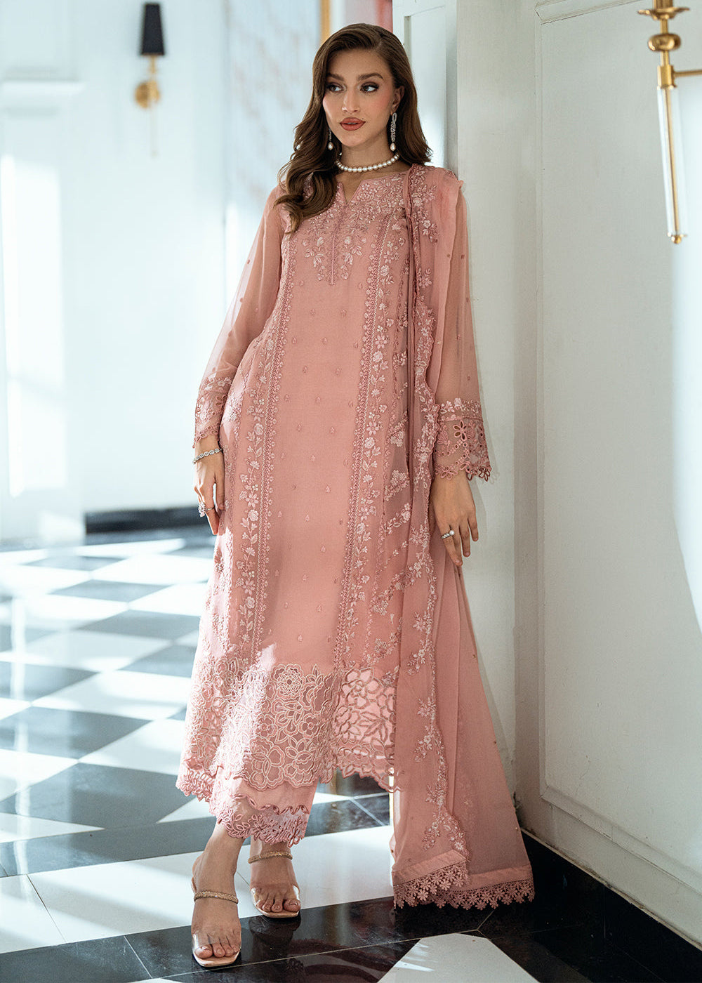 Buy Now Ensembles Embroidered Formals '25 Vol 2 by Azure | Faded Blush Online in USA, UK, Canada, France, Italy, Germany & Worldwide at Empress Clothing.