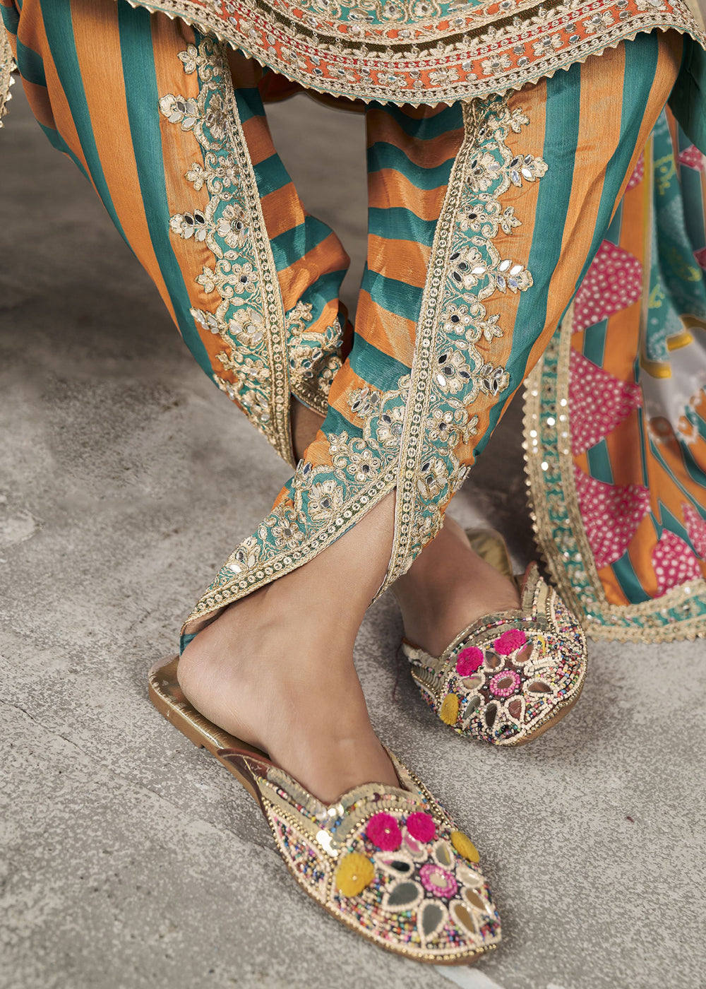 Buy Dhoti Style Salwar Suit - Designer Sea Green Punjabi Style Suit Buy Dhoti Style Salwar Suit - Designer Sea Green Punjabi Style Suit