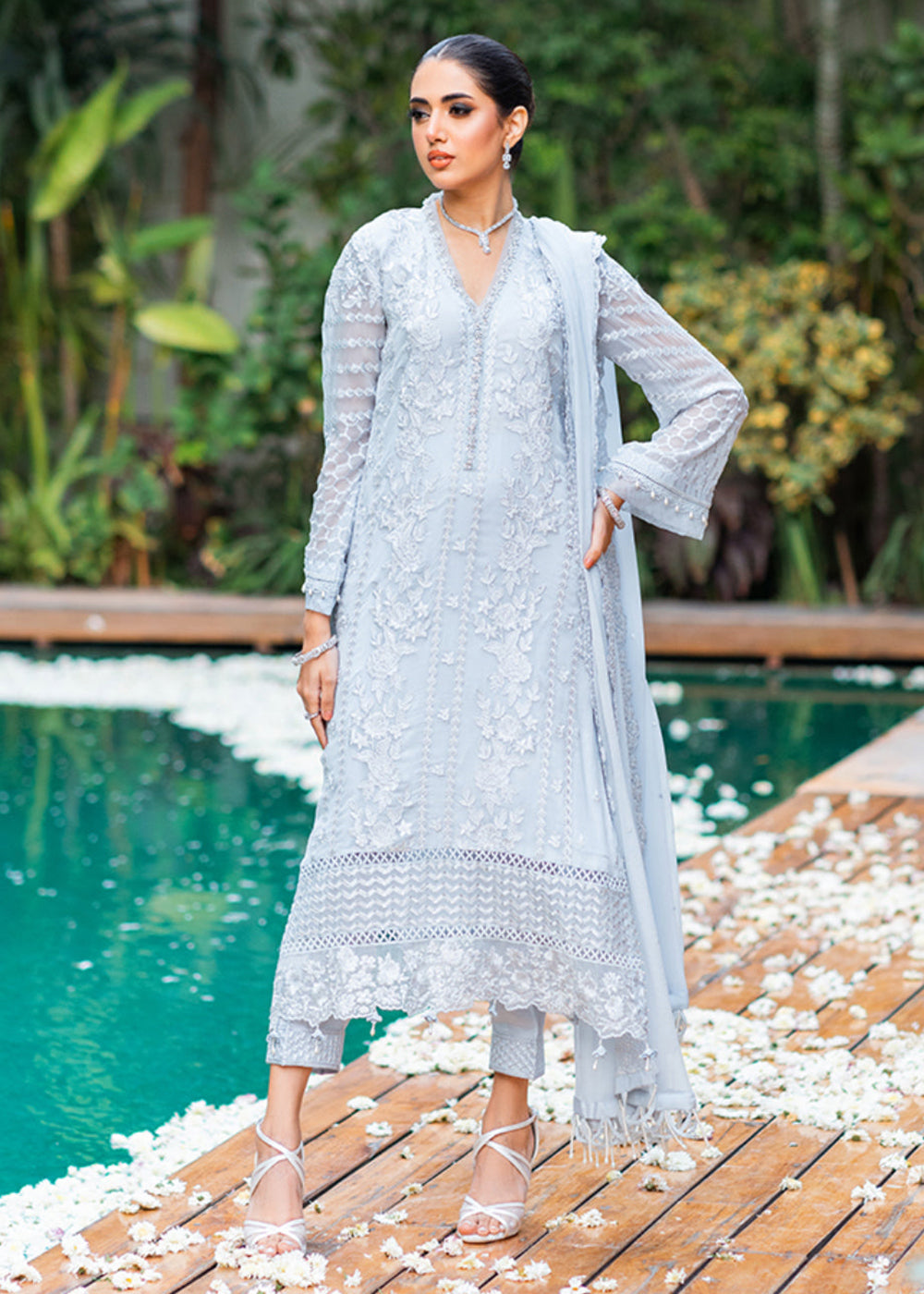 Buy Now Azure Luxe Festive Embroidered by Ahmed Patel | Granite Grace Online in USA, UK, Canada & Worldwide at Empress Clothing. 