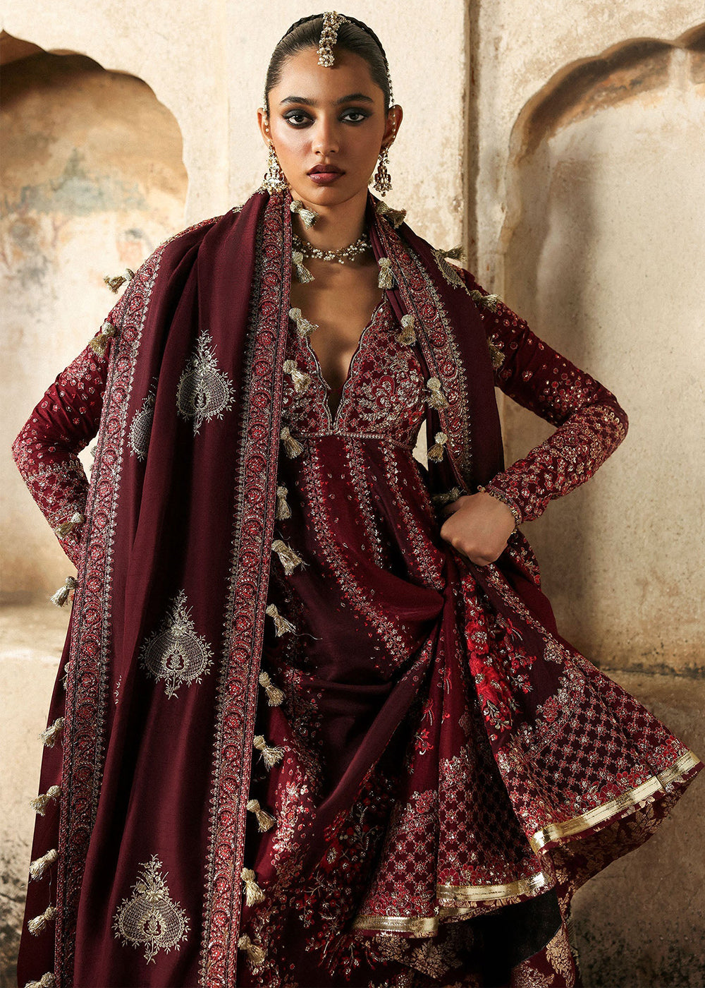 Buy Now Mussarat Wedding Formals by Hussain Rehar | Girnar Online in US, UK, Canada, France, Italy, Germany, Greece, Sweden, Africa, UAE & Worldwide at Empress.