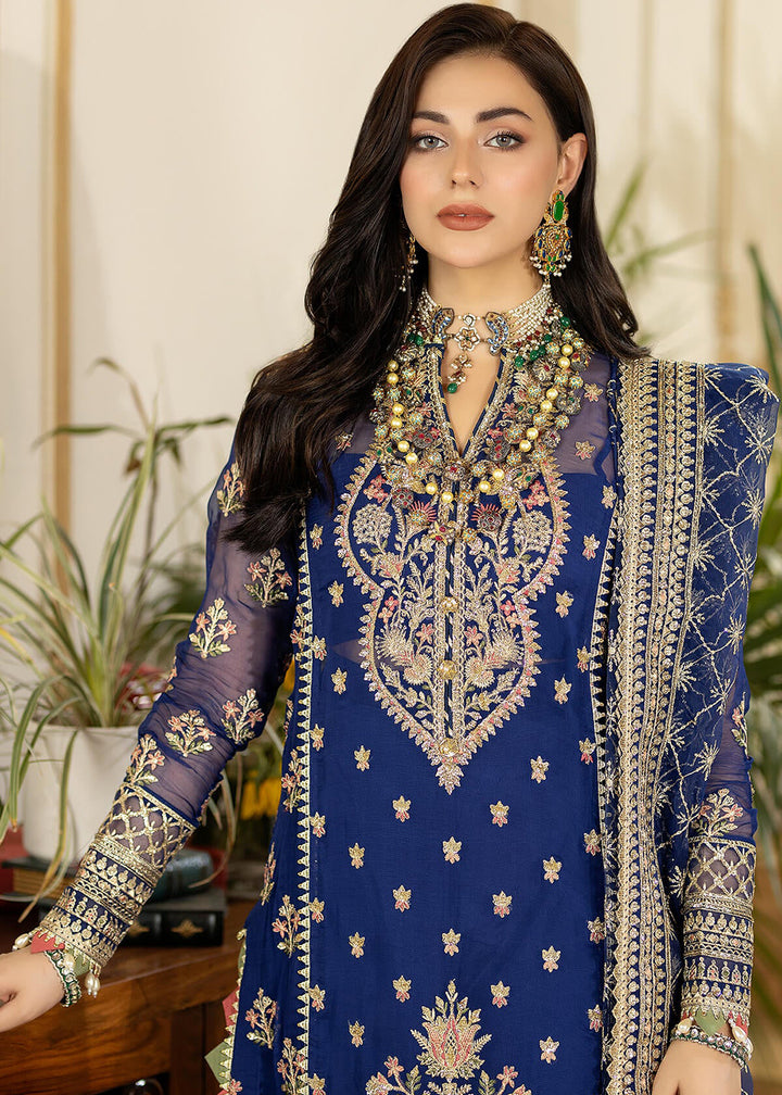Buy Now Blue Wedding Formal Suit | Imrozia Premium | Jhalak '23 | I-185 - GULNAAZ Online in USA, UK, Canada & Worldwide at Empress Clothing. 