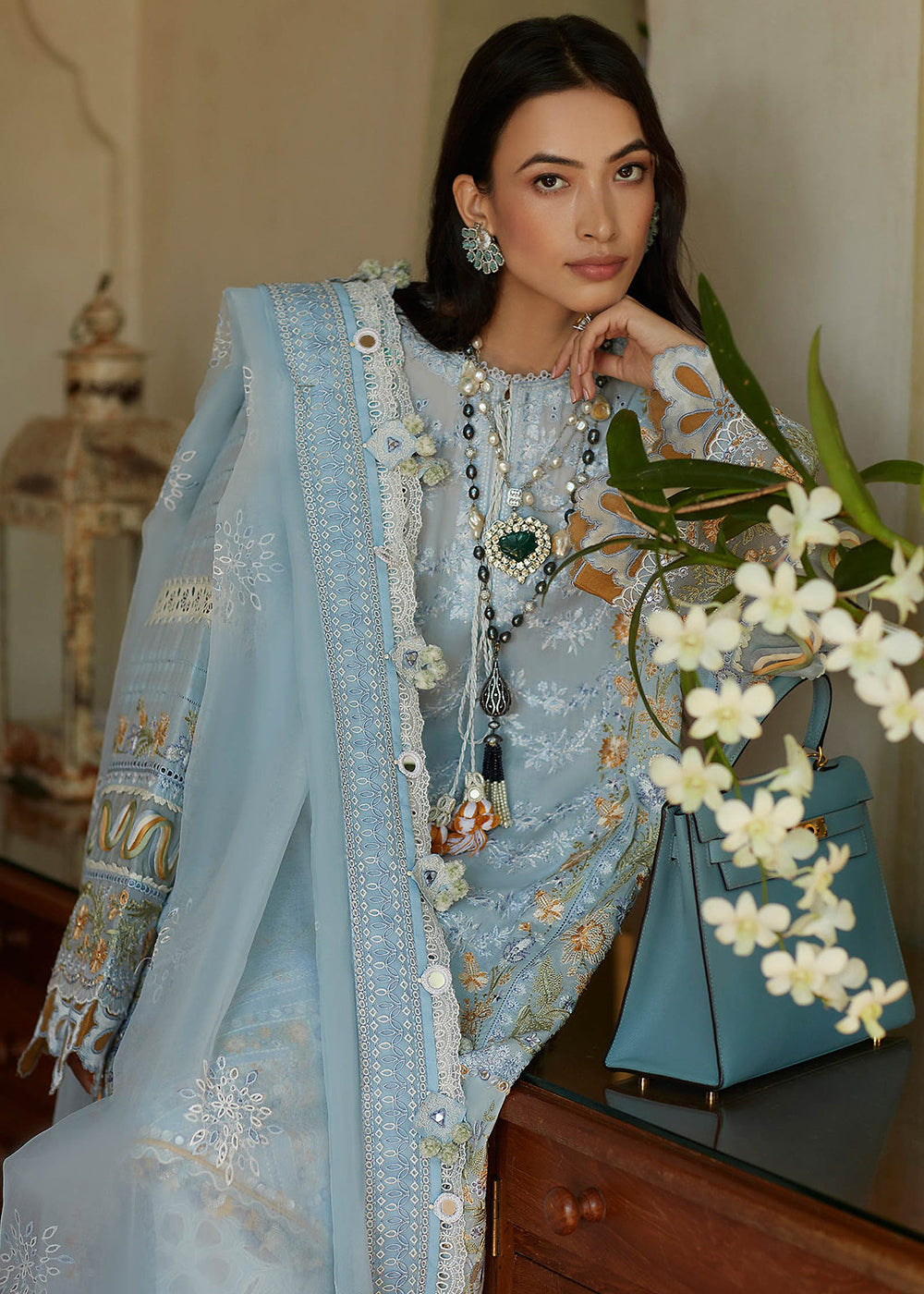 Buy Now Ice Blue Lawn Suit - Elan - Luxury Lawn '23 - IRA-EL23-01A Online in USA, UK, Canada & Worldwide at Empress Clothing.