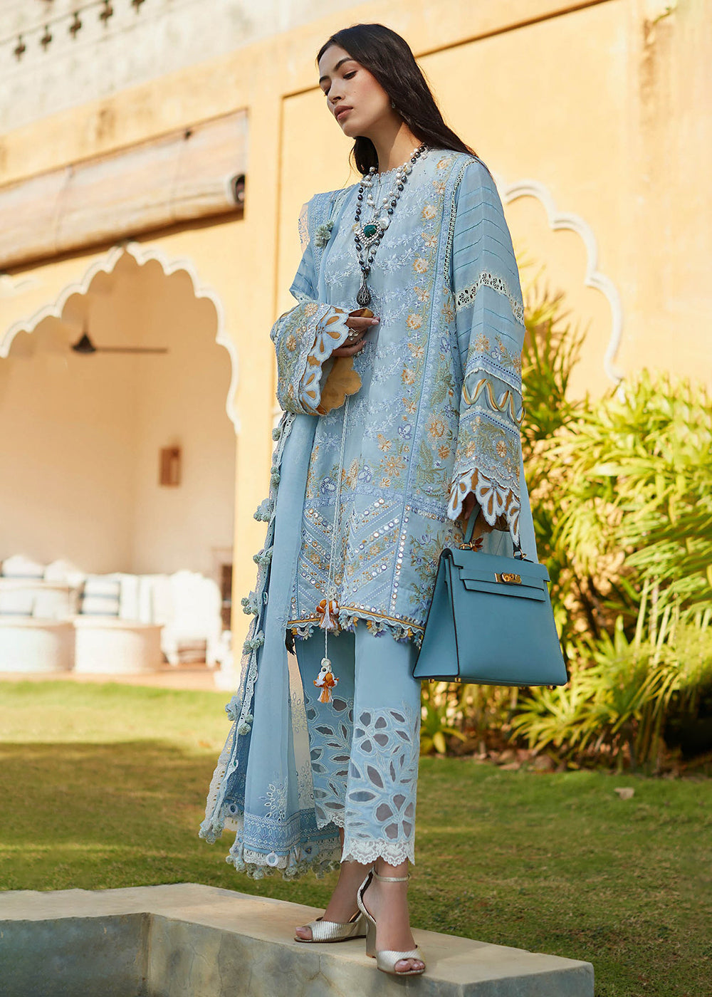 Buy Now Ice Blue Lawn Suit - Elan - Luxury Lawn '23 - IRA-EL23-01A Online in USA, UK, Canada & Worldwide at Empress Clothing.