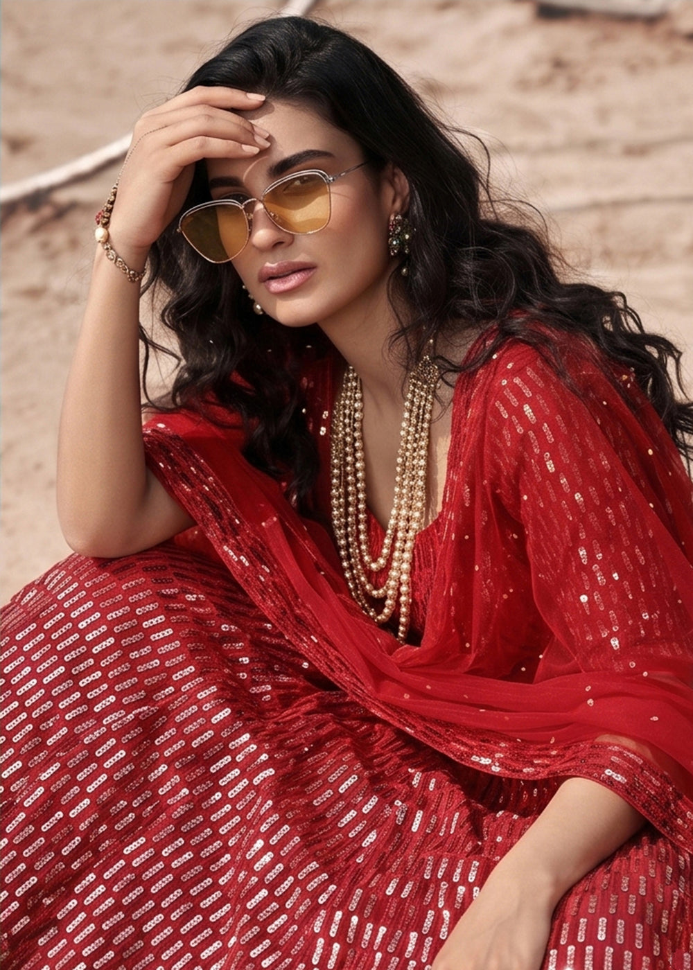 Buy Now Festive Party Wear Red Embroidered Lehenga Choli Online in US, UK, Canada, France, Italy, Greece, Sweden, Netherlands, UAE &amp; Worldwide at Empress.