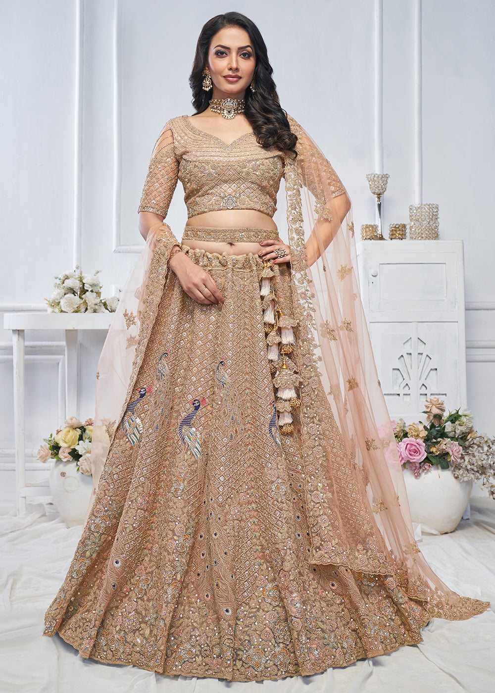 Buy Now Graceful Mustard Trendy Style Designer Bridal Lehenga Choli Online in USA, UK, France, UAE & Worldwide at Empress Clothing.