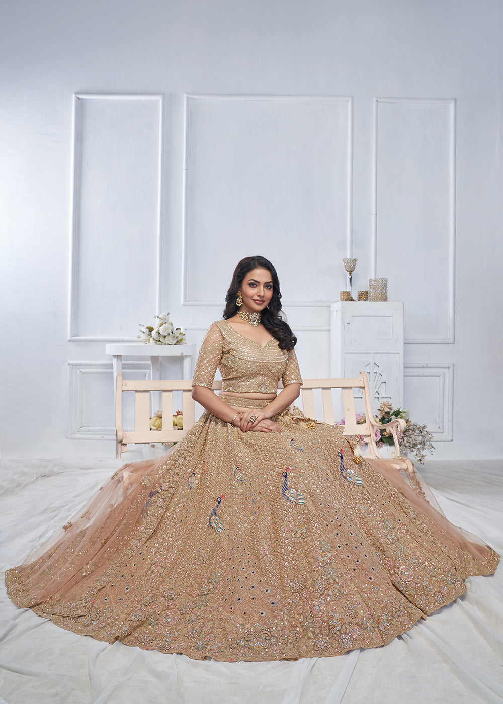 Buy Now Graceful Mustard Trendy Style Designer Bridal Lehenga Choli Online in USA, UK, France, UAE & Worldwide at Empress Clothing.