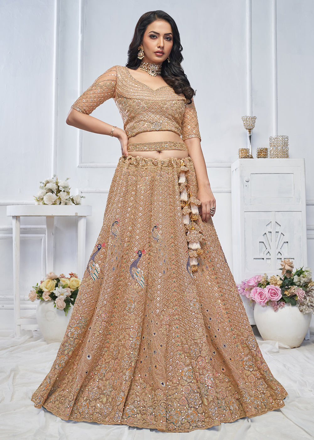 Buy Now Graceful Mustard Trendy Style Designer Bridal Lehenga Choli Online in USA, UK, France, UAE & Worldwide at Empress Clothing.