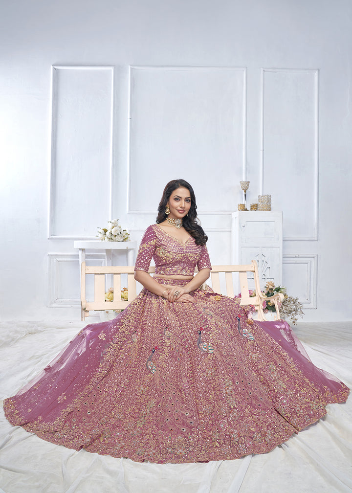 Buy Now Graceful Pink Trendy Style Designer Bridal Lehenga Choli Online in USA, UK, France, UAE & Worldwide at Empress Clothing.