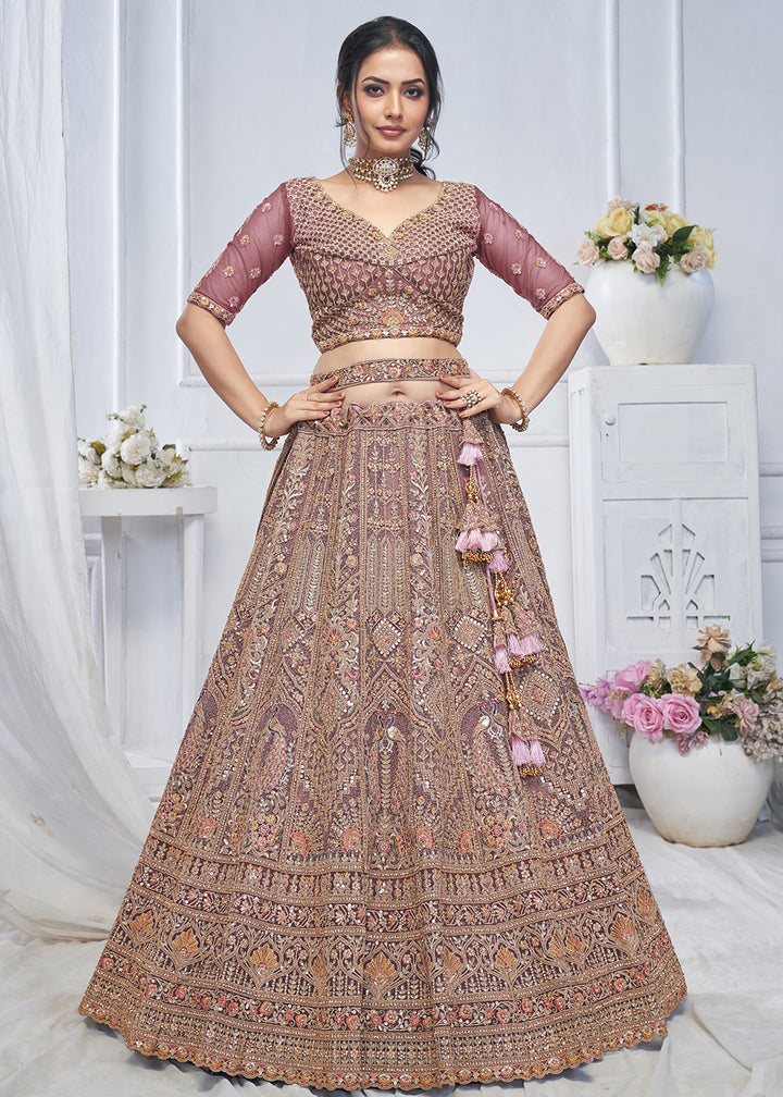 Buy Now Graceful Pink All Over Embroidered Designer Lehenga Choli Online in USA, UK, France & Worldwide at Empress Clothing.