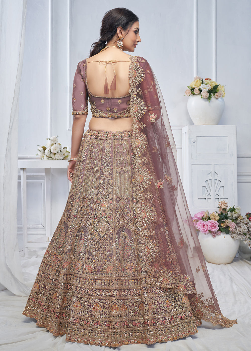 Buy Now Graceful Purple All Over Embroidered Designer Lehenga Choli Online in USA, UK, France & Worldwide at Empress Clothing.