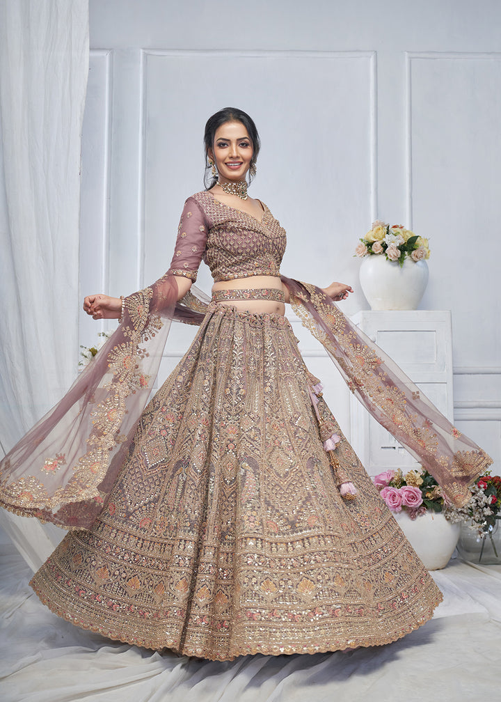 Buy Now Graceful Purple All Over Embroidered Designer Lehenga Choli Online in USA, UK, France & Worldwide at Empress Clothing.