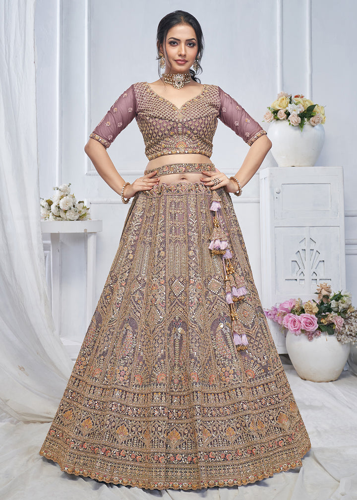 Buy Now Graceful Purple All Over Embroidered Designer Lehenga Choli Online in USA, UK, France & Worldwide at Empress Clothing.