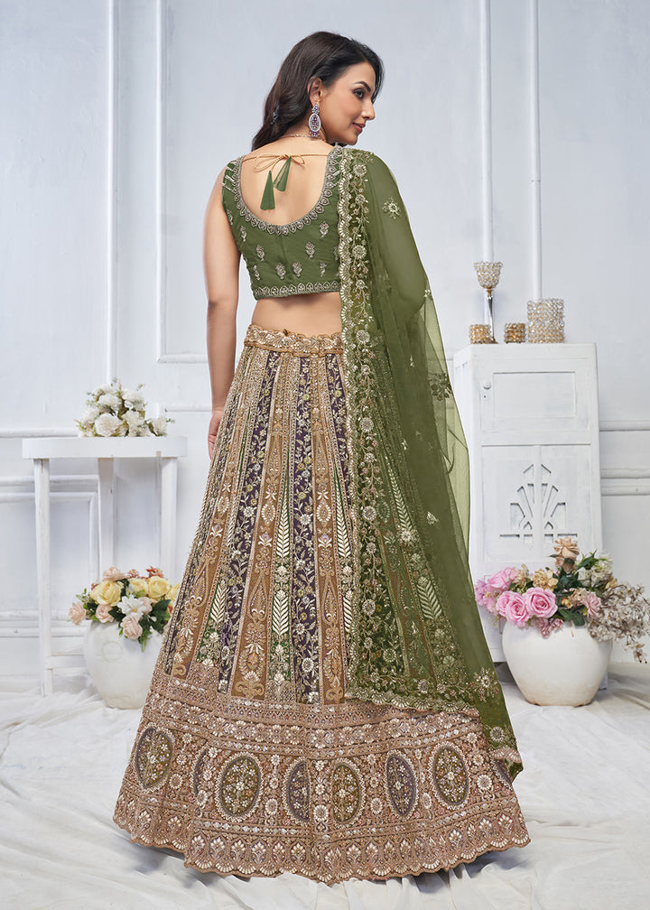 Buy Now Majestic Green Heavy Embroidered Reception Lehenga Choli Online in USA, UK, France, & Worldwide at Empress Clothing. 