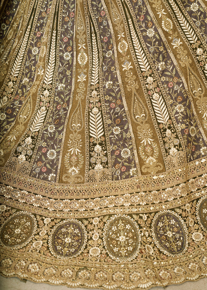 Buy Now Gorgeous Green Heavy Embroidered Bridal Lehenga for Mehndi Online in USA, UK, Canada, France, Italy, Germany, UAE & Worldwide at Empress Clothing.