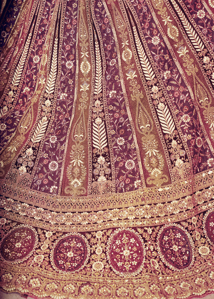 Buy Now Gorgeous Purple Heavy Embroidered Bridal Lehenga for Sangeet Online in USA, UK, Canada, France, Italy, Germany, UAE & Worldwide at Empress Clothing.