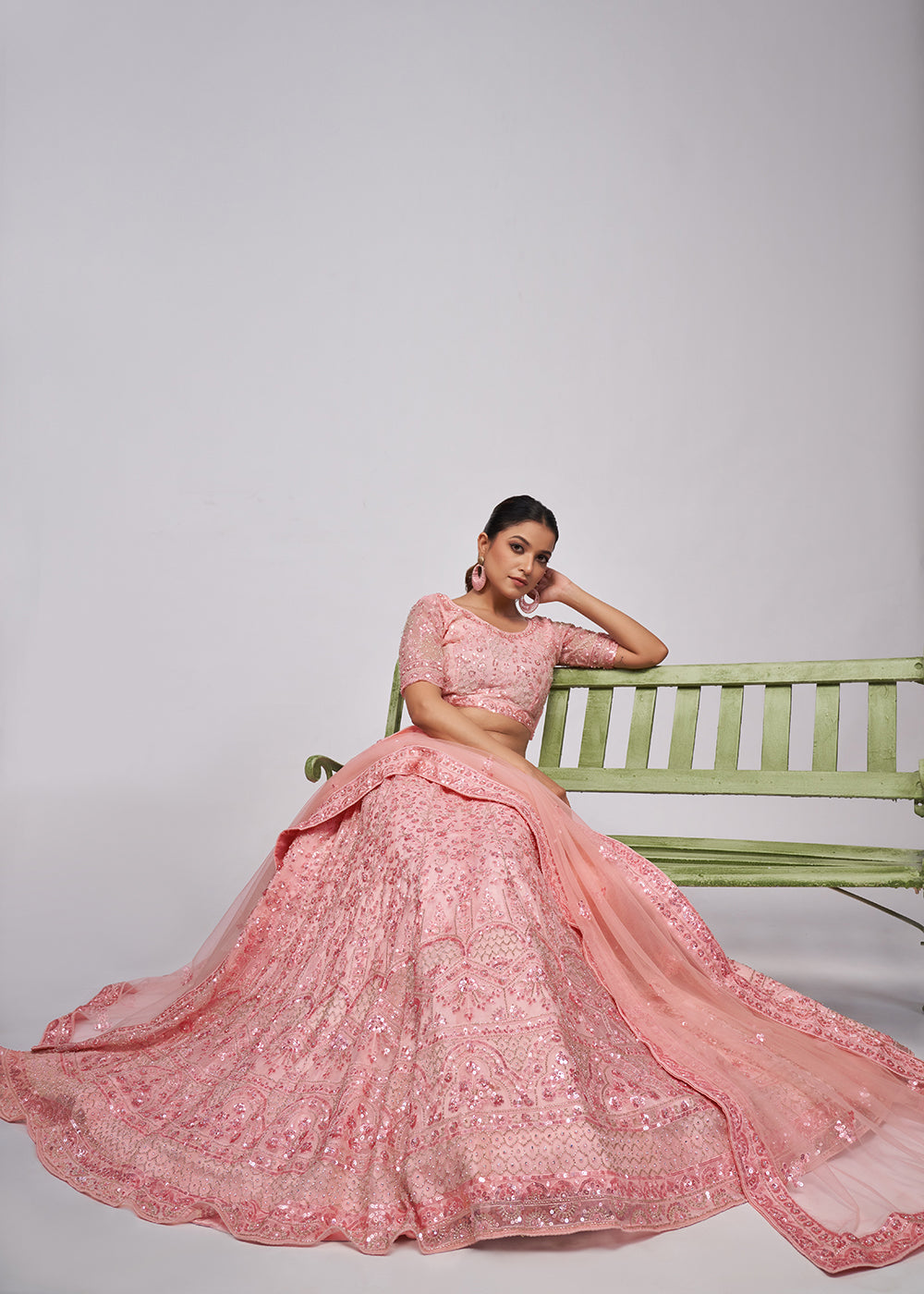 Buy Now Designer Pink Floral Embroidered Bridal Lehenga Choli Online in USA, UK, Canada & Worldwide at Empress Clothing.