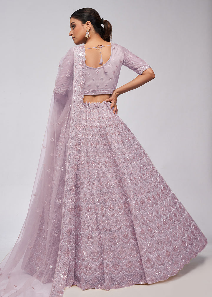 Buy Now Dazzling Mauve Bridal Embroidered Designer Lehenga Choli Online in USA, UK, Canada & Worldwide at Empress Clothing.