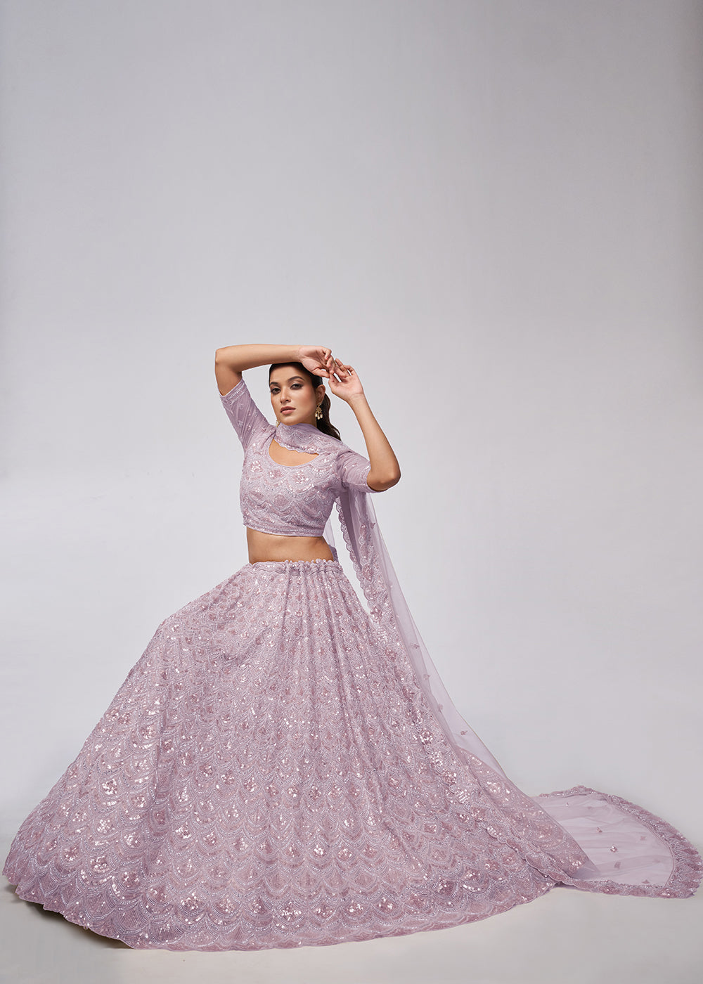 Buy Now Dazzling Mauve Bridal Embroidered Designer Lehenga Choli Online in USA, UK, Canada & Worldwide at Empress Clothing.