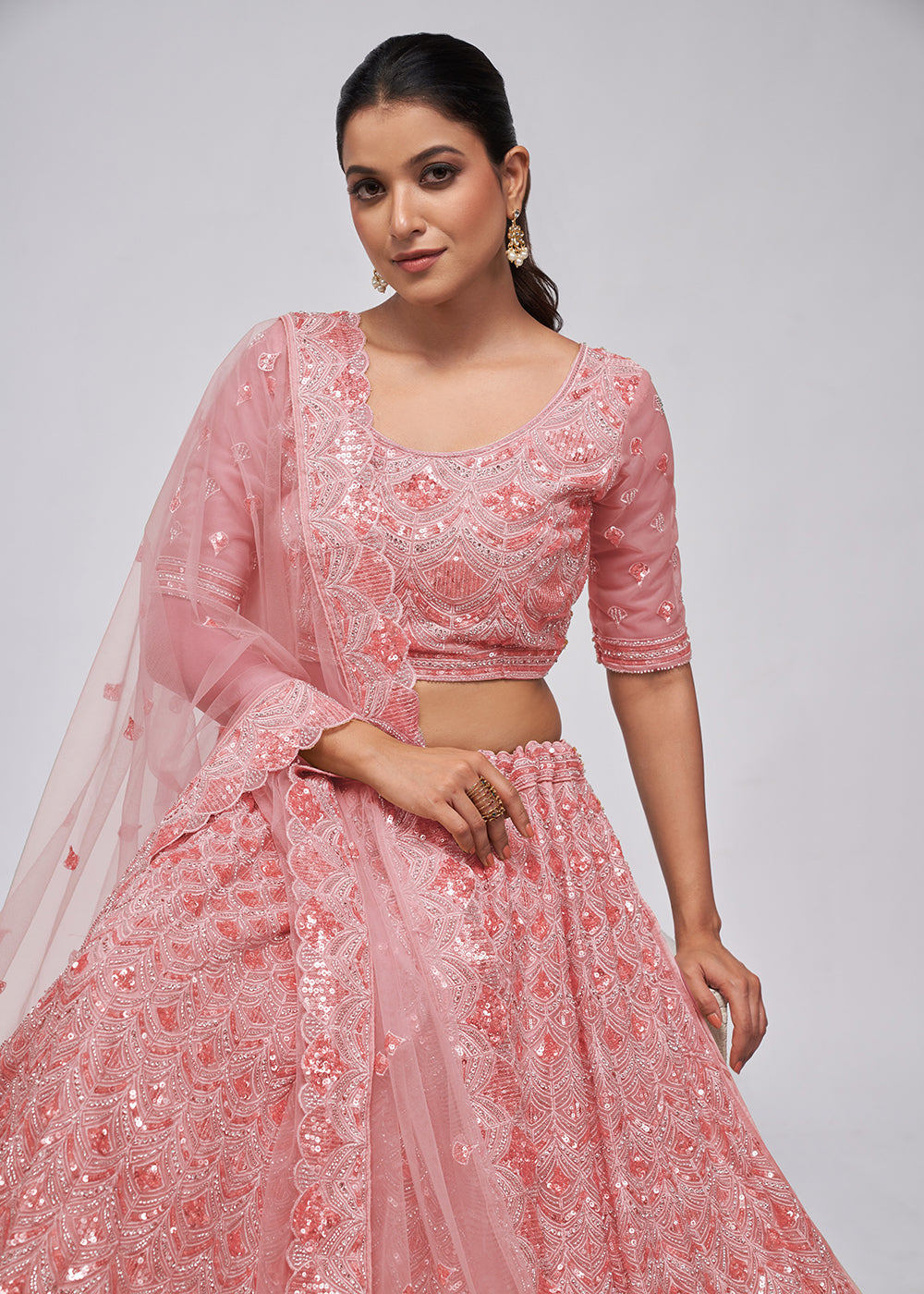 Buy Now Dazzling Pink Bridal Embroidered Designer Lehenga Choli Online in USA, UK, Canada & Worldwide at Empress Clothing.