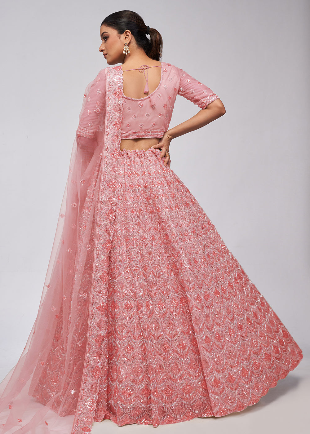 Buy Now Dazzling Pink Bridal Embroidered Designer Lehenga Choli Online in USA, UK, Canada & Worldwide at Empress Clothing.