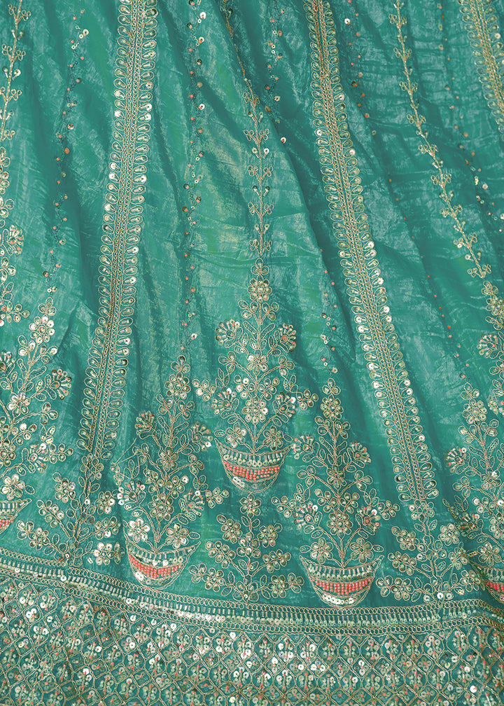 Buy Now Blue Jimmy Choo Material Wedding Festive Lehenga Choli Online in USA, UK, Canada, France, Italy, Germany, Austria, UAE & Worldwide at Empress.