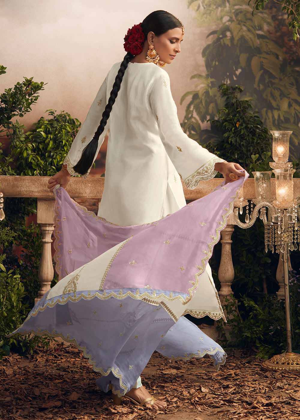 Buy Now Silk Modale Off White Embroidered Festive Salwar Suit Online in USA, UK, Canada, Germany, Australia & Worldwide at Empress Clothing.